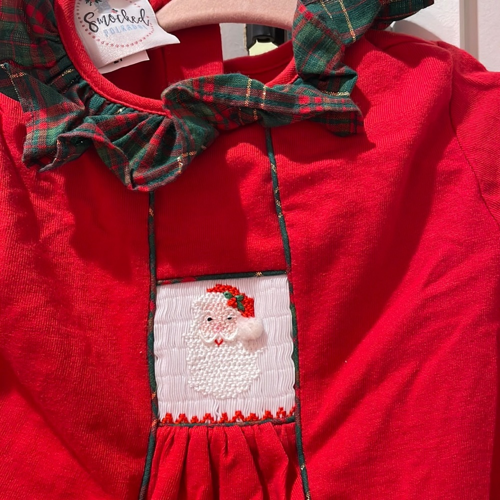 New with tags smocked Santa dress
